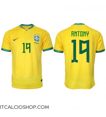 Brasile Antony #19 Prima Maglia Mondiali 2022 Manica Corta